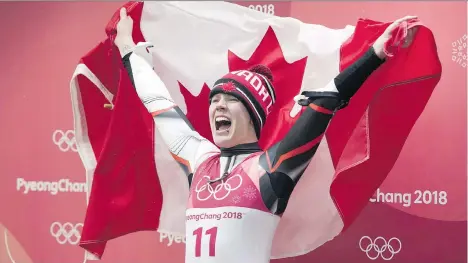  ?? JONATHAN HAYWARD/THE CANADIAN PRESS ?? Alex Gough, who won Olympic silver and bronze medals this year, will announce her retirement today.