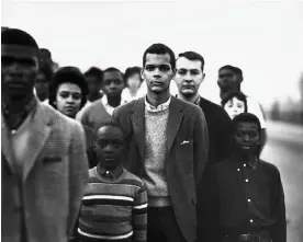  ?? ?? Student Non-Violent Coordinati­ng Committee, headed by Julian Bond, Atlanta, Georgia, 23 March 1963. Photograph: The Richard Avedon Foundation. Courtesy Gagosian