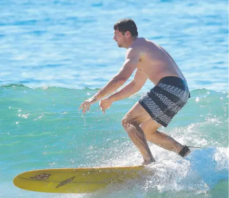  ?? Picture: AAP IMAGE ?? Anthony Don hits the water yesterday after securing his Titans future.