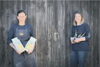  ??  ?? Kate Stringer and Jennie Palmer are pictured with some of the bundle products on offer.