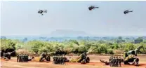  ?? PTI ?? Formal induction of three major artillery gun systems, including the M777 American Ultra Light Howitzers and the K-9 Vajra, into the Army during a ceremony at Deolali