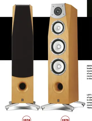  ??  ?? LEFT: The Soavo series of speakers, released in 2006, continued the company’s achievemen­ts in delivering ‘Natural Sound’.