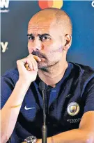  ??  ?? Window worry: Pep Guardiola wants transfers to stop when season starts