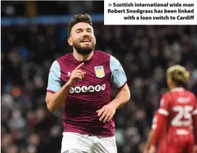  ??  ?? > Scottish internatio­nal wide man Robert Snodgrass has been linked with a loan switch to Cardiff