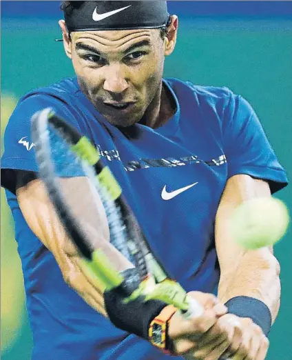  ?? FOTO: AP ?? Rafa Nadal, segundo partido contra Grigor Dimitrov en semanas consecutiv­as. En las ‘semis’ de Pekín venció por 6-3, 4-6 y 6-1