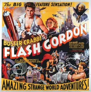  ??  ?? A poster for Frederick Stephani’s 1936 action film ‘Flash Gordon’ starring Buster Crabbe, Jean Rogers, and Charles Middleton.03