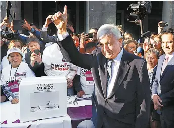  ??  ?? Andrés Manuel López Obrador, próximo jefe del Ejecutivo federal.