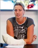  ?? AP PHOTO BY PETR DAVID JOSEK ?? In this 2016 file photo, Czech Republic’s tennis player Petra Kvitova makes a statement to the media in Prague, Czech Republic.