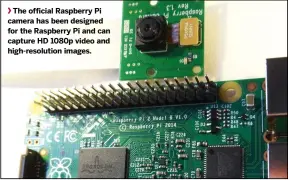  ??  ?? The official Raspberry Pi camera has been designed for the Raspberry Pi and can capture HD 1080p video and high-resolution images.