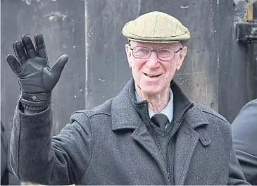  ??  ?? FINAL FAREWELL: Jack Charlton arrives at Stoke Minster church for the funeral service of England’s former goalkeeper Gordon Banks last year.