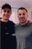  ??  ?? Paulo Dybala, 25, e Alessandro Del Piero, 44, su Instagram