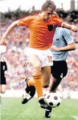  ??  ?? Johan Cruyff in action for Holland at the 1974 World Cup Finals