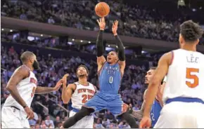  ??  ?? Russell Westbrook was weer de grote man bij Oklahoma City Thunder. (Foto: ESPN)