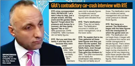  ??  ?? SPOKESMAN: GRa’s John o’Keeffe on the Six one news this week