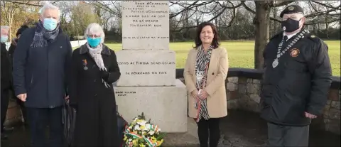  ??  ?? Fergus O’Dowd TD, Deirdre Spillane, Cllr Dolores Minogue and Jim Fay of ONE at Sunday’s ceremony.