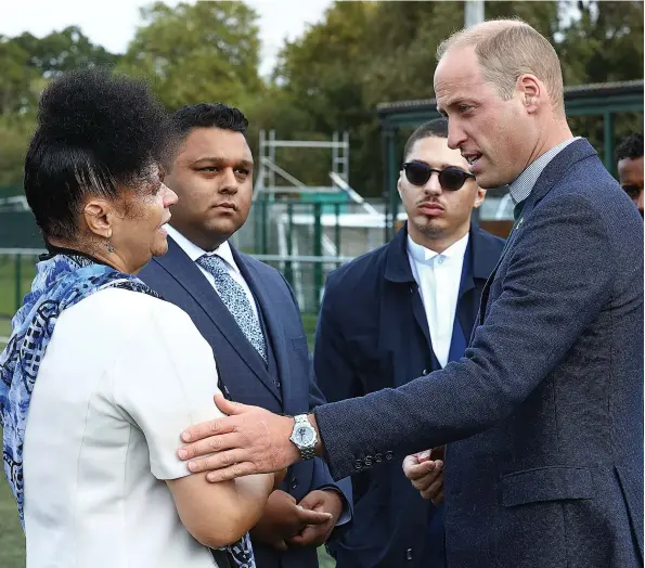  ??  ?? Prince William spoke out about racism in the game as he visited Hendon Football Club in north London as part of the Heads Up Mental Health campaign