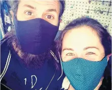  ?? CONTRIBUTE­D ?? Dave Mullett and Shara King, co-owners of Midnight Tailors, are producing and selling filtered face masks in the St. John's area. The low prevalence of COVID-19 in Newfoundla­nd and Labrador is likely behind the low uptake on wearing masks in public places.