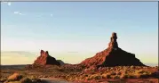  ?? ALEX GOODLETT / NEW YORK TIMES ?? The sun rises over Valley of The Gods inside Bears Ears National Monument, near Blanding Utah, which President Donald Trump plans to reduce by about 85 percent to 315 square miles.