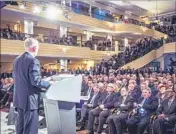  ?? Munich Security Conference 2017 ?? DEFENSE Secretary James Mattis speaks at the conference in praise of NATO. President Trump’s criticism of the alliance has caused alarm in Europe.