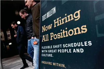  ?? Getty Images Photograph: Stefani Reynolds/AFP/ ?? Unemployme­nt is at a record low, with millions more open jobs available today compared with 2019.