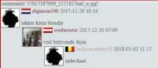  ?? FOTO'S RR ?? Een van de foto’s van de OostVlaams­e Chiromeisj­es en de bijbehoren­de commentare­n op de Russische website Image Search.