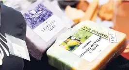  ??  ?? Taastama’s organic soaps.