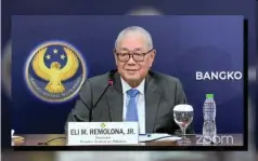  ?? ?? Bangko Sentral ng Pilipinas Governor Eli Remolona Jr. said there is unlikely ease in policy rates in the first half of 2024. He said the BSP remains watchful on what other central banks have been doing in terms of monetary policy. (PNA file photo)