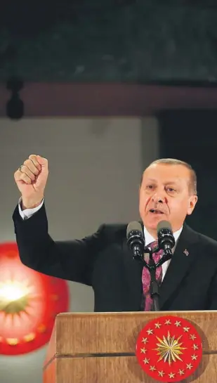  ??  ?? Tyrkia president Recep Tayyip Erdogan har styrket grepet