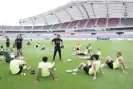  ?? Tottenham Hotspur FC/Getty Images ?? Antonio Conte addresses his players during a pre-season training session at Goyang Stadium in South Korea. Photograph: