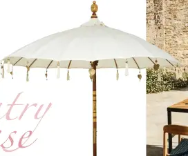  ?? ?? ABOVE Shelter from the sun in decorative style. Bali garden parasol, £195, Ella James
RIGHT Create an outdoor room for a holiday feel at home. Indoor Outdoor
Chevron dining table, £550; Vanta dining chairs, £395 for two, Cox & Cox