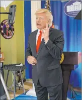  ?? Michele Rothstein ?? John Di Domenico portrays President Donald Trump on May 1. He was a guest on Howard Stern’s radio show after Stern unexpected­ly aired a clip of Di Domenico portraying Trump on March 30.