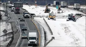  ?? BILL LACKEY / STAFF ?? The Interstate 70 widening project at the US 68 interchang­e Wednesday . A drop in federal funding will cut back on available money for road projects