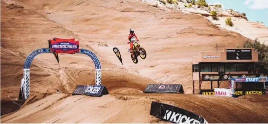  ?? COURTESY OF KICKER ARENACROSS ?? Kicker Arenacross motorcycle races and mud bog slog will be visiting Gallup on July 16 and 17.