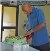  ?? Photo: ?? RFMF Commander Rear Admiral Viliame Naupoto cutting his birthday cake at the Sukanaival­u Barracks in Labasa on February 7, 2018. Shratika Naidu