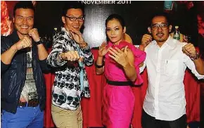  ?? Petaling Street Warriors. ?? Four for fighting: (from left) Frederick Lee, Mark Lee, Yeo Yann Yann and Sunny Pang star in James Lee’s new period kung fu flick