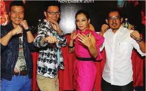  ?? Petaling Street Warriors. ?? Four for fighting: (from left) Frederick Lee, Mark Lee, Yeo Yann Yann and Sunny Pang star in James Lee’s new period kung fu flick