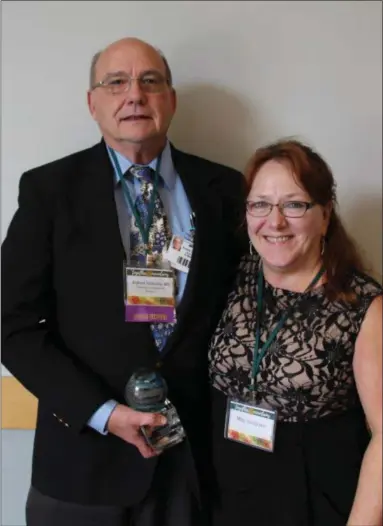  ?? PHOTO COURTESY COMMUNITY MEMORIAL HOSPITAL ?? Dr. Robert Delorme, left, and Mary Delorme at the Rural Health Conference Award Luncheon, hosted by the New York State Associatio­n of Rural Health in Cortland, NY.