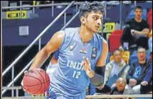  ?? HT PHOTO ?? Standing 6 feet and 10 inches tall, Princepal is product of Ludhiana basketball academy.