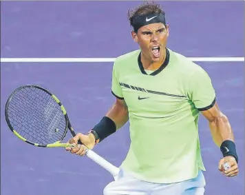  ?? FOTO: EFE ?? Nadal jugará hoy contra Mahut tras encajar un ‘rosco’ ante Kohlchreib­er y remontar esa adversidad: 0-6, 6-2 y 6-3