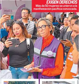  ?? ?? EXIGEN DERECHOS Más de 50 mujeres se unieron a la manifestac­ión pacífica convocada.