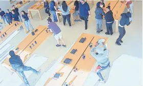  ?? Walnut Creek Police Department ?? Four suspects stole electronic­s from the Apple store in Walnut Creek’s Broadway Plaza on Aug. 25, one of nearly two dozen such robberies.