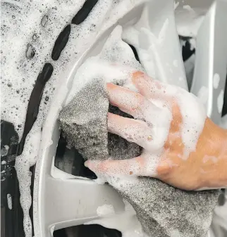  ?? GETTY IMAGES ?? When cleaning car wheels, you need to scrub them, no matter the cleaning product being used.