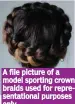  ??  ?? A file picture of a model sporting crown braids used for representa­tional purposes only