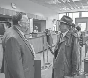  ?? PHOTOS BY ERIC ZACHANOWIC­H ?? Forrest (Robert Redford, right, with Gene Jones) has manners when he’s doing a bank job in “Old Man &amp; the Gun.”