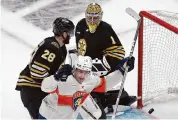  ?? Michael Dwyer/Associated Press ?? The Panthers’ Anton Lundell celebrates after Vladimir Tarasenko’s second-period goal Friday.