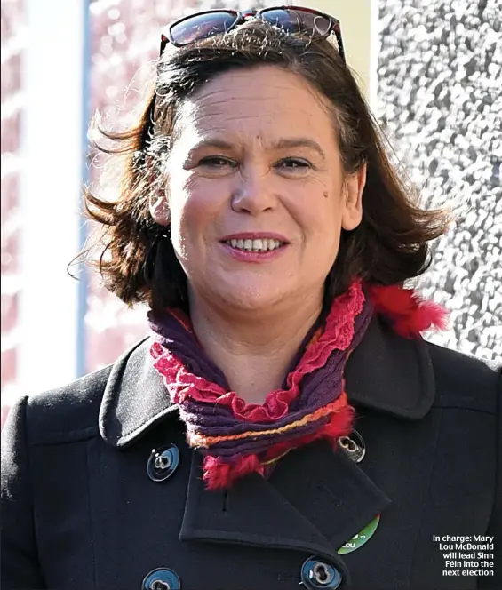  ??  ?? This is a caption, this is a caption, this is a caption In charge: Mary Lou McDonald will lead Sinn Féin into the next election