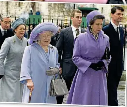  ?? ?? Firm out in force: Margaret, the Queen Mother, Peter Phillips, Anne and Sir Tim Laurence at the event in 1997