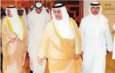  ??  ?? Fresh setback Prime Minister Shaikh Jaber leaves along with other members of the National Assembly after the session was adjourned by the speaker yesterday.
AFP