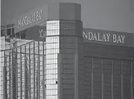  ?? ED KOMENDA/ RENO GAZETTE JOURNAL; AP FILE ?? Top: Police officers on bicycles patrol the empty Las Vegas Strip last April. At left, Mandalay Bay, Park MGM and The Mirage can increase casino capacity to 50%.