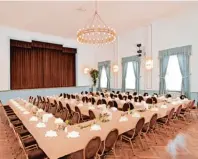  ?? Fotos: oh ?? Der große Festsaal im neuen Hubertusho­f mit bis zu 250 Plätzen eignet sich für Privat , Firmen oder Vereinsfei­ern jeglicher Art.